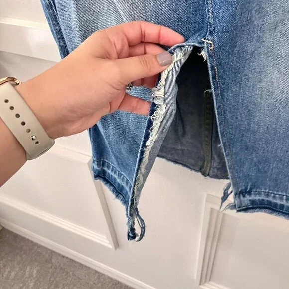 Free People We the Free Midi Cloudless Denim Skirt Blue Size 27 - Picture 7 of 8